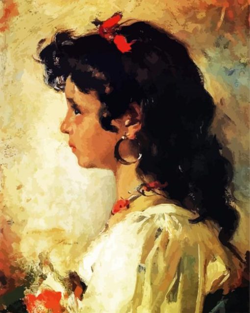 Italian Girl Portrait paint by numbers
