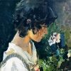 Italian Girl With Flowers By Sorolla paint by numbers