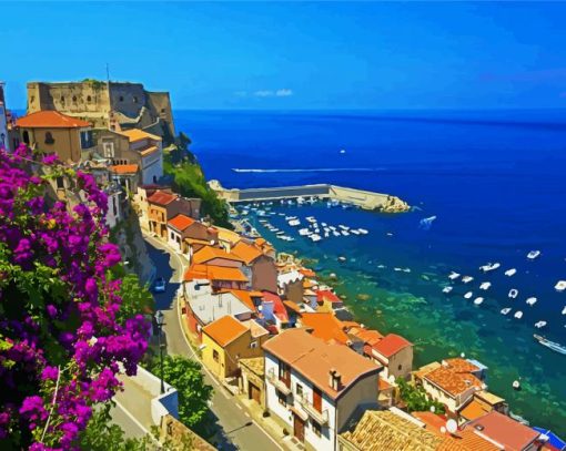 Italian Town Calabria paint by numbers