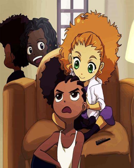 Jazmine And Riles From The Boondocks Paint By Numbers - PBN Canvas