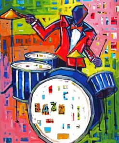Jazz Drummer Art paint by numbers