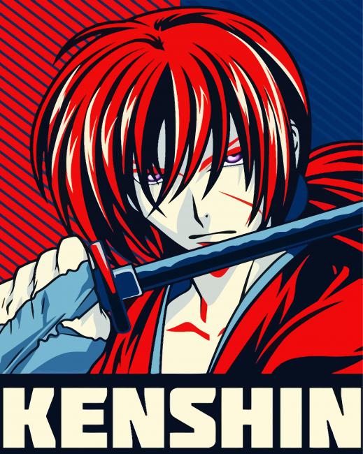 Kenshin Himura Battousai paint by numbers