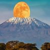 Kenya Full Moon Kilimanjaro Mountain paint by numbers