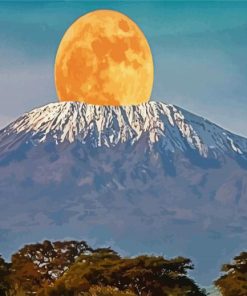 Kenya Full Moon Kilimanjaro Mountain paint by numbers