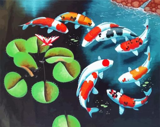 Koi Fish Pond paint by number