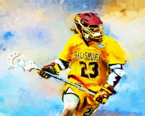 Lacrosse Player paint by number
