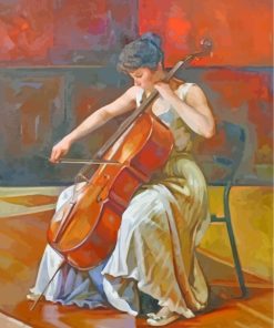 Lady Playing Cello Art paint by numbers