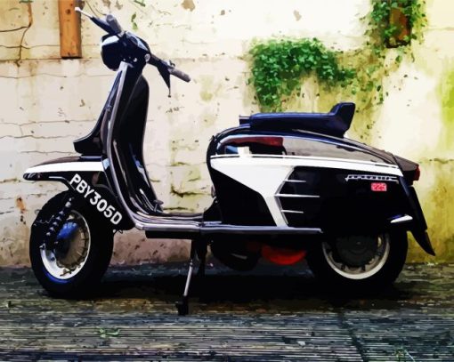 Lambretta Motor Scooter paint by numbers