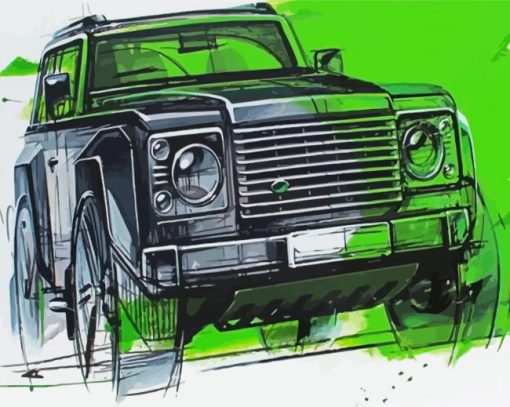 Land Rover Car Art paint by number