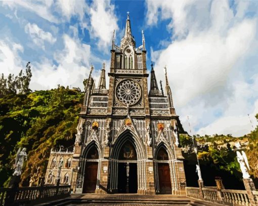 Las Lajas Sanctuary Columbia paint by numbers