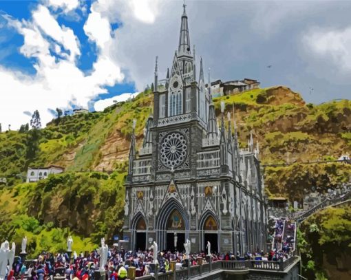 Las Lajas Sanctuary Columbia paint by number paint by numbers