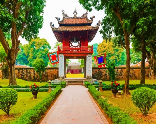 Literature Temple Hanoi Vietnam paint by numbers