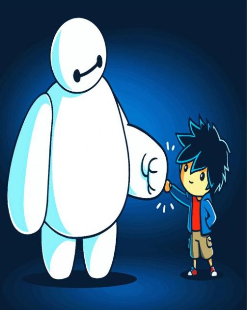 Little Baymax And Hiro Hamada paint by number
