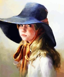 Little Girl In Sun Hat paint by numbers