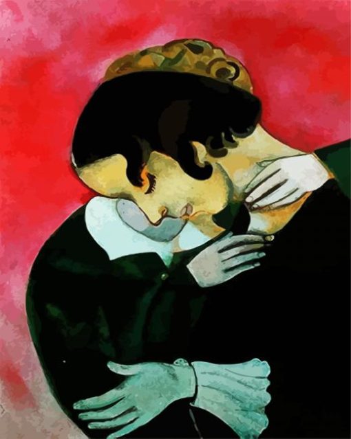 Lovers In Pink Chagall paint by numbers