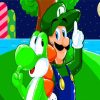 Luigi ANd Yoshi paint by numbers