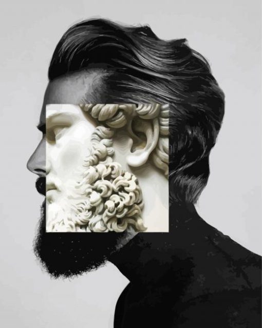 Man And Greek Sculpture Beard paint by number