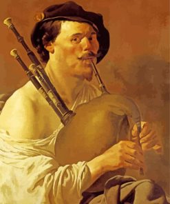 Man Playing Bagpipes Art paint by number