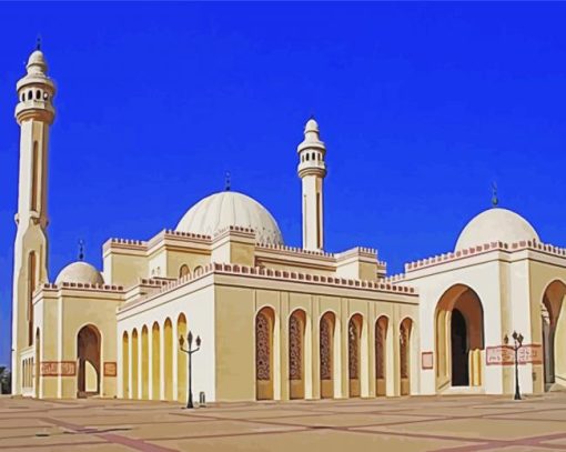 Manama Bahrain Al Fateh Grand Mosque paint by number