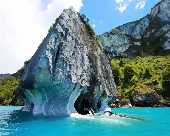 Marble Caves Chile paint by number