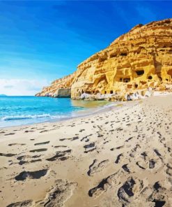 Matala Beach Crete paint by number