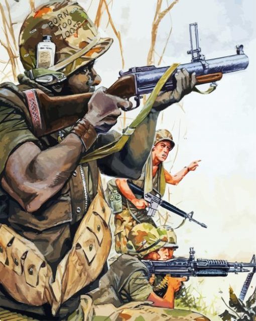 Military Soldiers paint by numbers