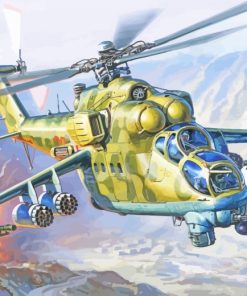 Military War Helicopter paint by numbers