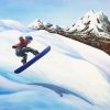 Mountains Snowboarder paint by numbers