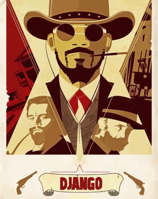 Movie Poster Django Unchained paint by numbers