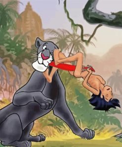 Mowgli And Bagheera paint by number