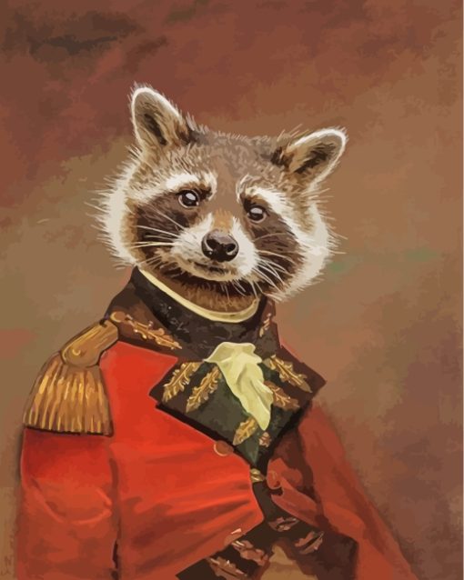 Mr Raccoon paint by numbers