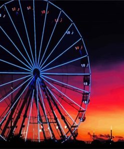 Night Ferris Wheel paint by number