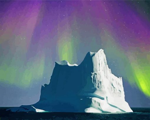 Northern Lights Iceberg paint by numbers