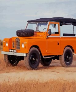 Orange Vintage Land Rover paint by numbers