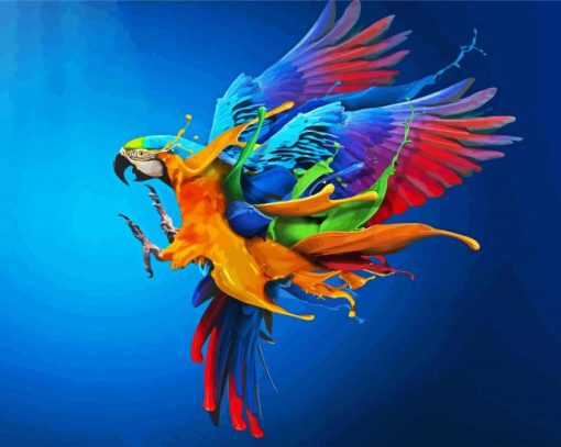 Parrot Splash paint by number