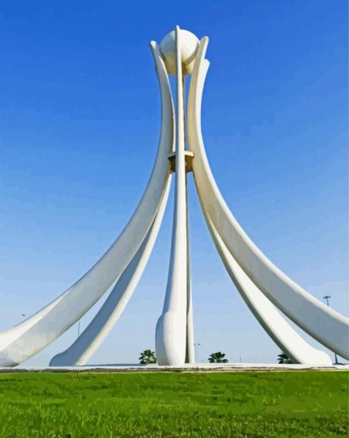 Pearl Roundabout Bahrain paint by number