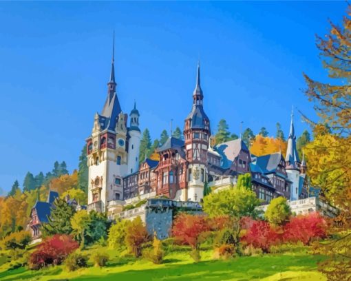 Peles Castle Romania Paint by numbers