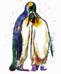 Penguin Couple Art paint by number
