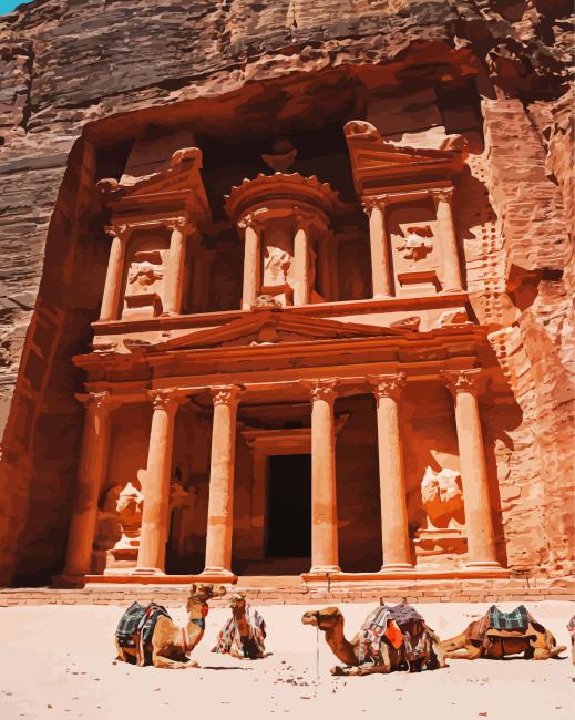 Petra Monument Building paint by number
