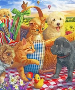 Pets Picnic paint by numbers