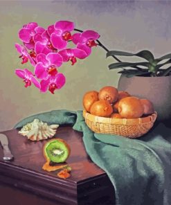 Pink Orchids Still Life paint by numbers