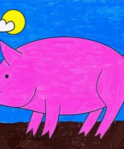 Pink Pig paint by number