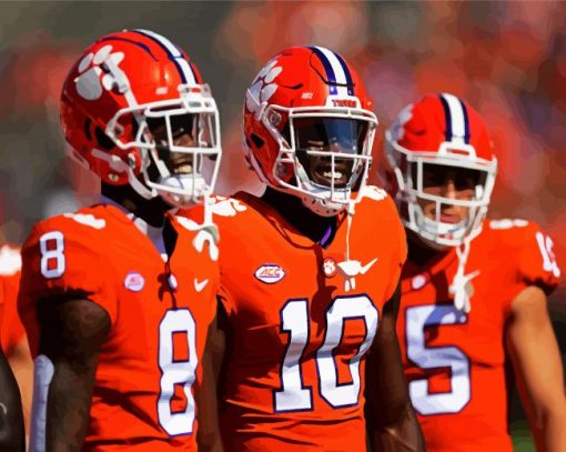 Players Clemson Tigers Football paint by number