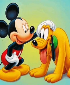 Pluto And Mickey Mouse paint by number