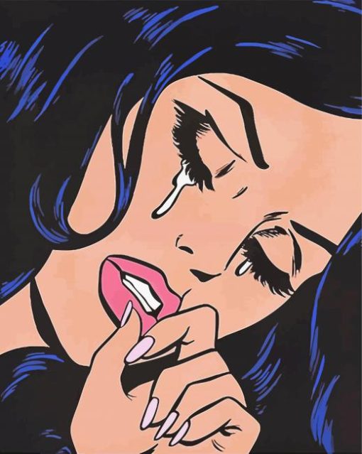Pop Art Girl Crying paint by number