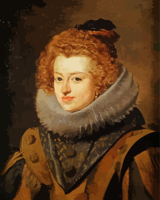 Portrait Of Maria Anna By Velazquez paint by number