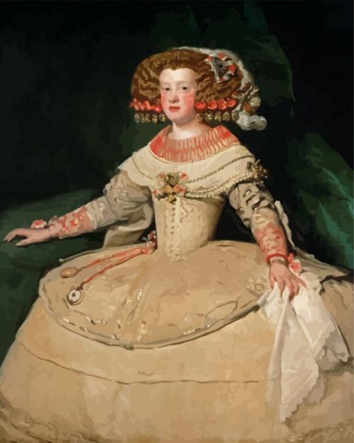 Portrait Of The Infanta Maria Theresa Of Spain paint by number