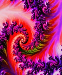 Purple Pink Fractal paint by numbers
