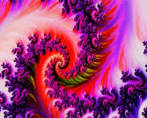 Purple Pink Fractal paint by numbers
