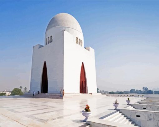 Quaid E Azam Mausoleum Karachi paint by number